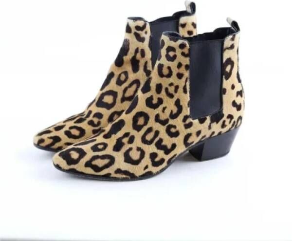 Yves Saint Laurent Vintage Pre-owned Leather boots Beige Dames