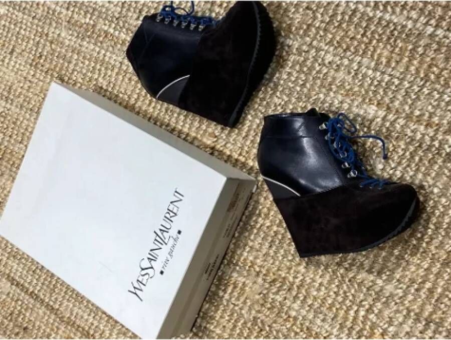 Yves Saint Laurent Vintage Pre-owned Leather boots Black Dames