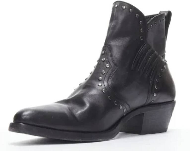 Yves Saint Laurent Vintage Pre-owned Leather boots Black Heren