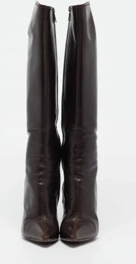 Yves Saint Laurent Vintage Pre-owned Leather boots Brown Dames