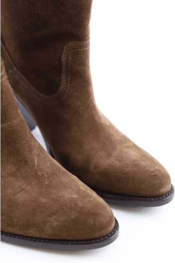 Yves Saint Laurent Vintage Pre-owned Leather boots Brown Dames