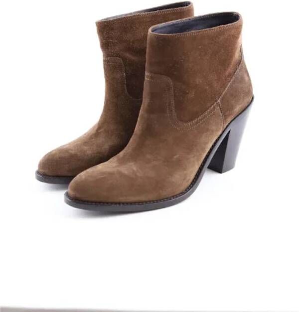 Yves Saint Laurent Vintage Pre-owned Leather boots Brown Dames