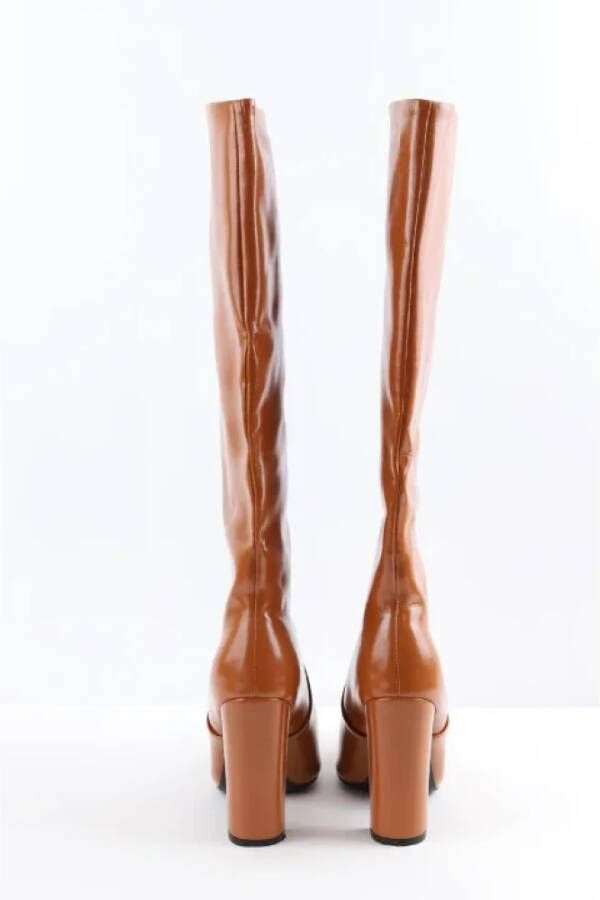 Yves Saint Laurent Vintage Pre-owned Leather boots Brown Dames