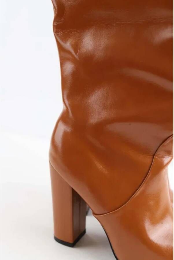 Yves Saint Laurent Vintage Pre-owned Leather boots Brown Dames