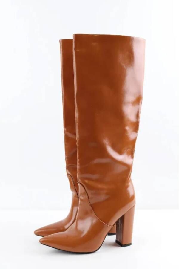 Yves Saint Laurent Vintage Pre-owned Leather boots Brown Dames