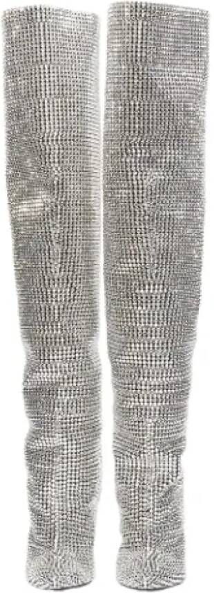 Yves Saint Laurent Vintage Pre-owned Leather boots Gray Dames