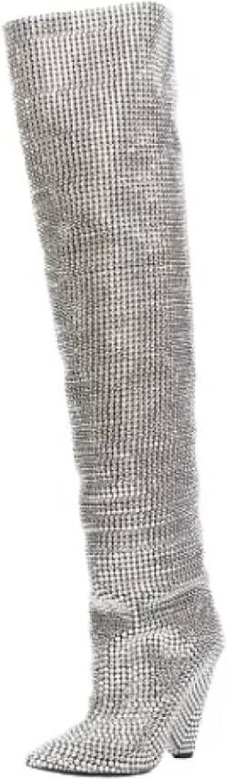 Yves Saint Laurent Vintage Pre-owned Leather boots Gray Dames
