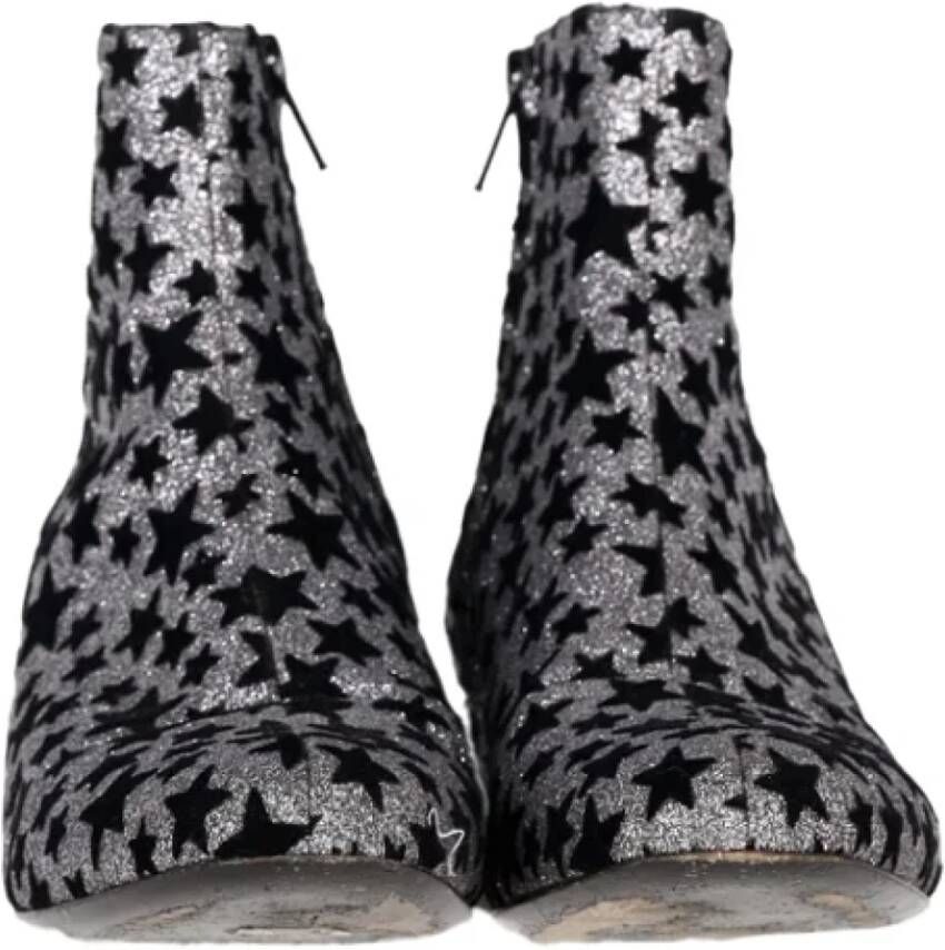 Yves Saint Laurent Vintage Pre-owned Leather boots Gray Dames