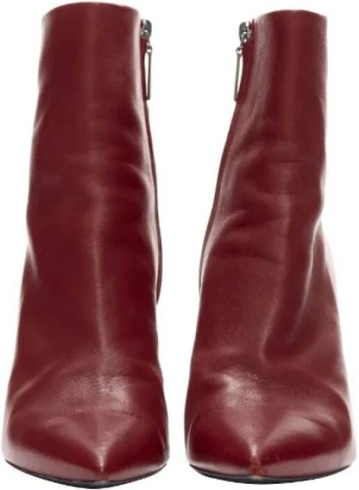 Yves Saint Laurent Vintage Pre-owned Leather boots Red Dames