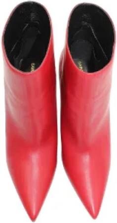 Yves Saint Laurent Vintage Pre-owned Leather boots Red Dames