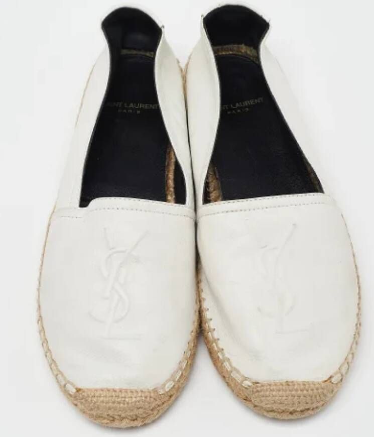 Yves Saint Laurent Vintage Pre-owned Leather flats White Dames