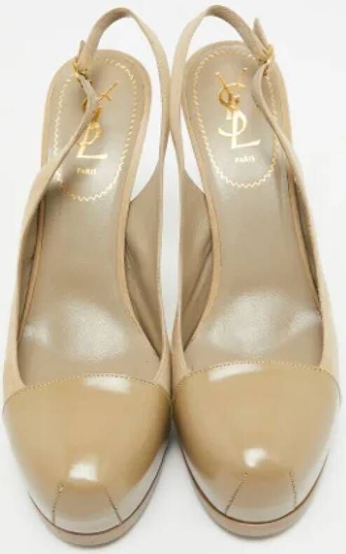 Yves Saint Laurent Vintage Pre-owned Leather heels Beige Dames