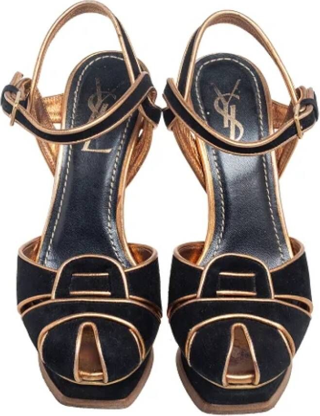 Yves Saint Laurent Vintage Pre-owned Leather sandals Black Dames