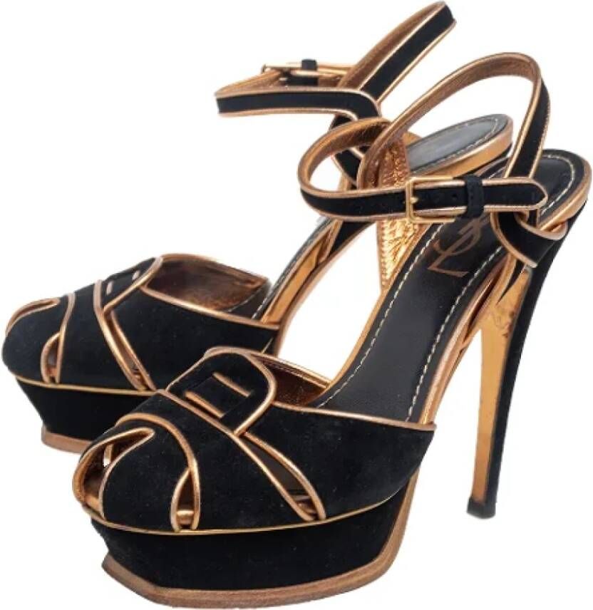 Yves Saint Laurent Vintage Pre-owned Leather sandals Black Dames