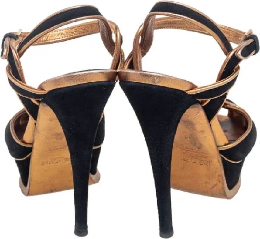 Yves Saint Laurent Vintage Pre-owned Leather sandals Black Dames