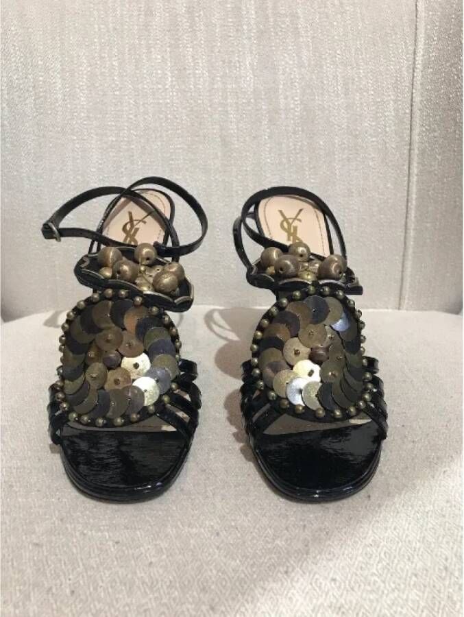 Yves Saint Laurent Vintage Pre-owned Leather sandals Black Dames