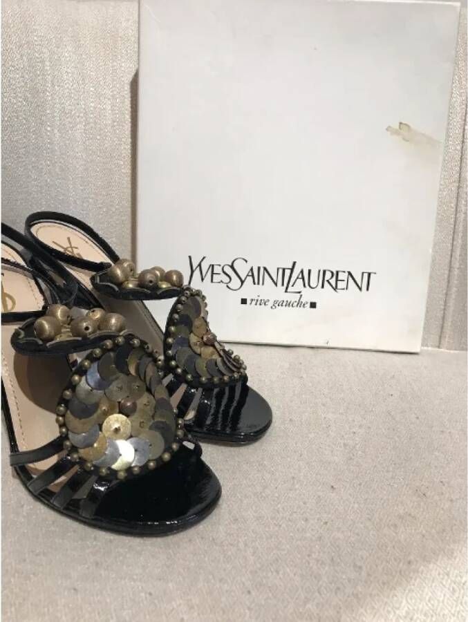 Yves Saint Laurent Vintage Pre-owned Leather sandals Black Dames