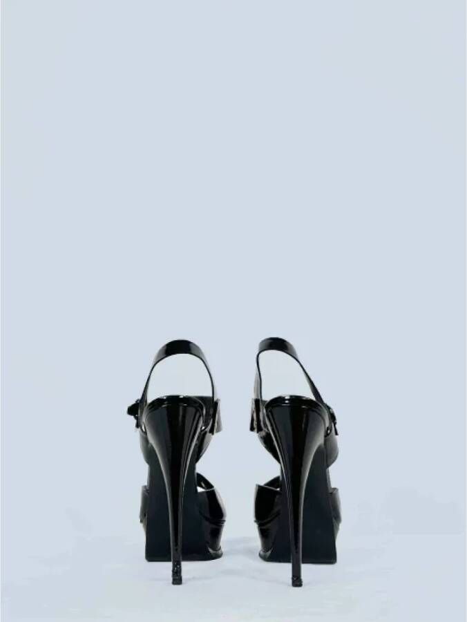 Yves Saint Laurent Vintage Pre-owned Leather sandals Black Dames