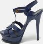 Yves Saint Laurent Vintage Pre-owned Leather sandals Blue Dames - Thumbnail 2