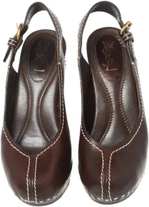 Yves Saint Laurent Vintage Pre-owned Leather sandals Brown Dames