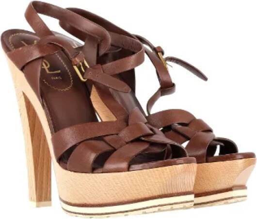 Yves Saint Laurent Vintage Pre-owned Leather sandals Brown Dames