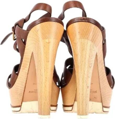 Yves Saint Laurent Vintage Pre-owned Leather sandals Brown Dames