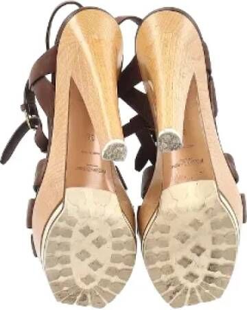 Yves Saint Laurent Vintage Pre-owned Leather sandals Brown Dames