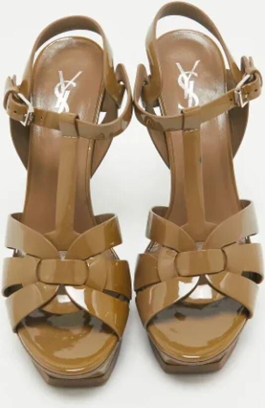 Yves Saint Laurent Vintage Pre-owned Leather sandals Brown Dames
