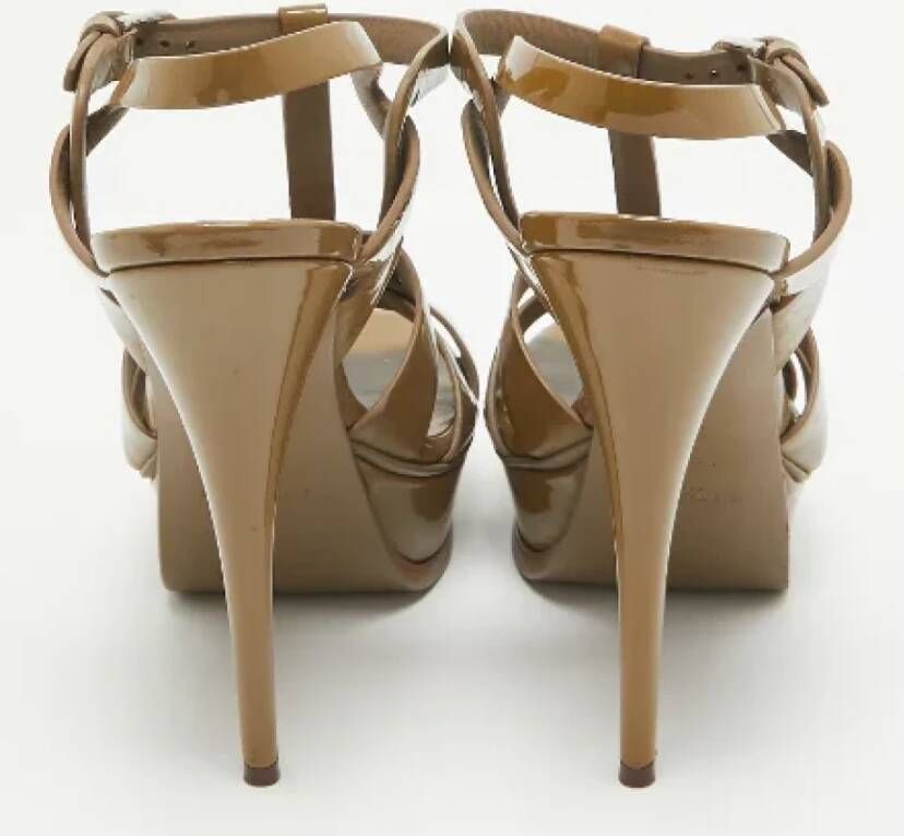 Yves Saint Laurent Vintage Pre-owned Leather sandals Brown Dames