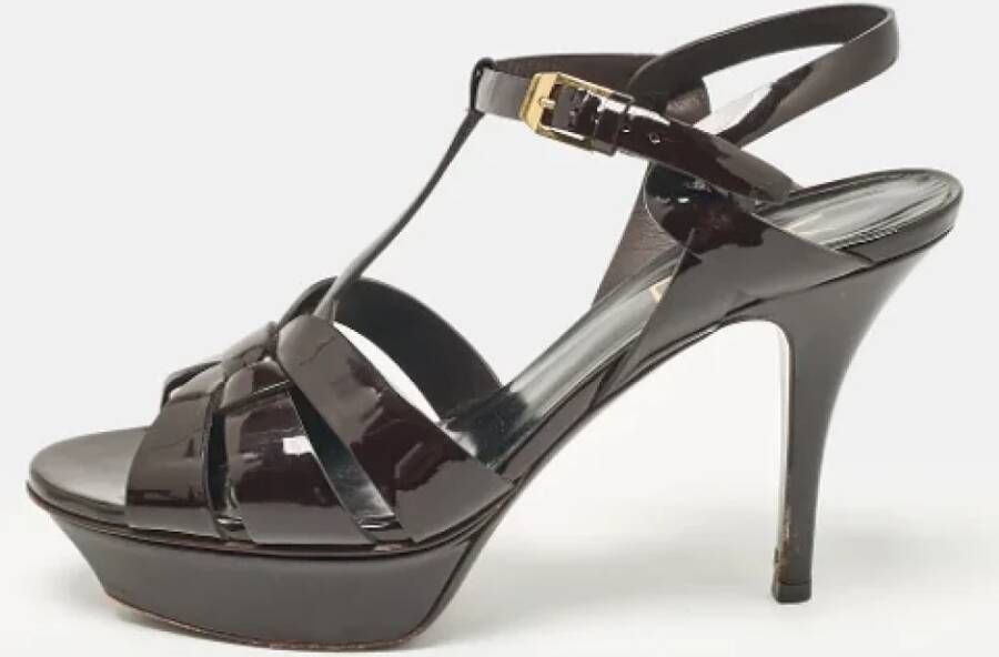 Yves Saint Laurent Vintage Pre-owned Leather sandals Brown Dames