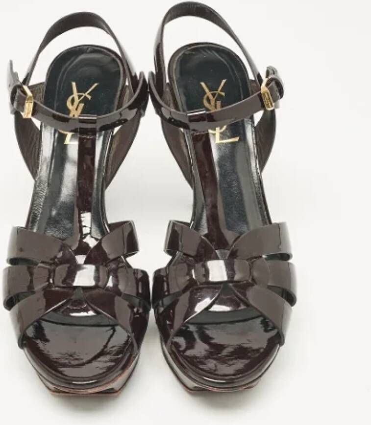 Yves Saint Laurent Vintage Pre-owned Leather sandals Brown Dames