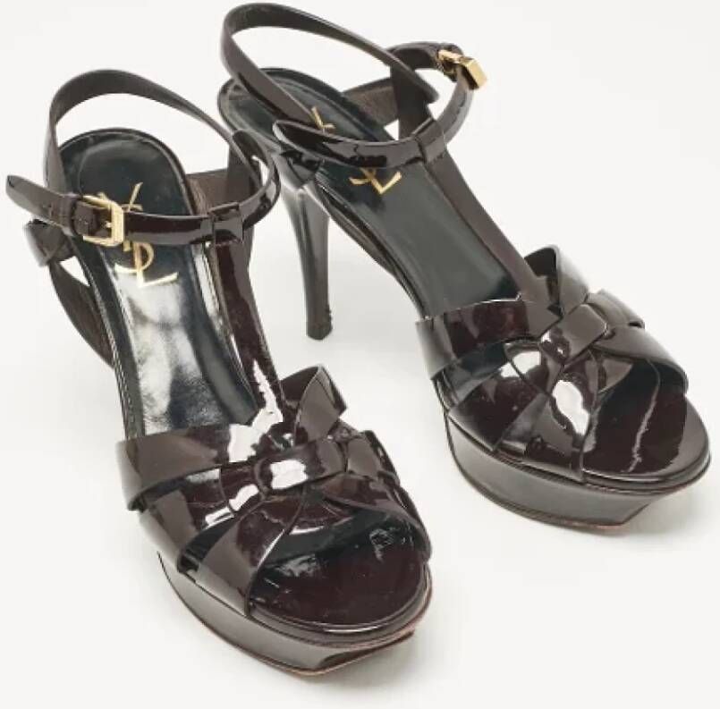 Yves Saint Laurent Vintage Pre-owned Leather sandals Brown Dames