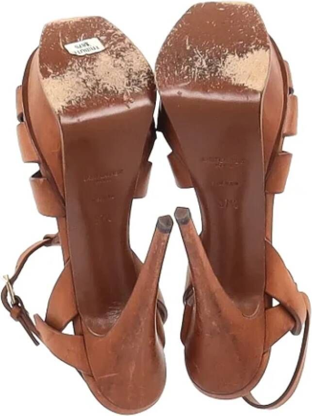 Yves Saint Laurent Vintage Pre-owned Leather sandals Brown Dames