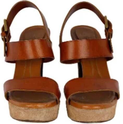 Yves Saint Laurent Vintage Pre-owned Leather sandals Brown Dames