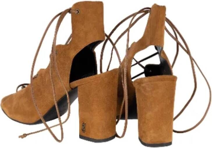 Yves Saint Laurent Vintage Pre-owned Leather sandals Brown Dames