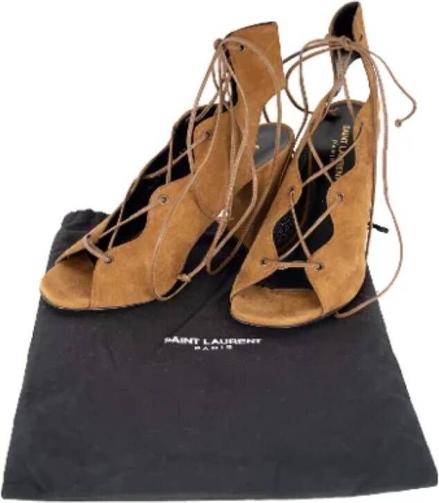 Yves Saint Laurent Vintage Pre-owned Leather sandals Brown Dames