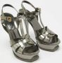 Yves Saint Laurent Vintage Pre-owned Leather sandals Gray Dames - Thumbnail 4