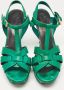Yves Saint Laurent Vintage Pre-owned Leather sandals Green Dames - Thumbnail 3