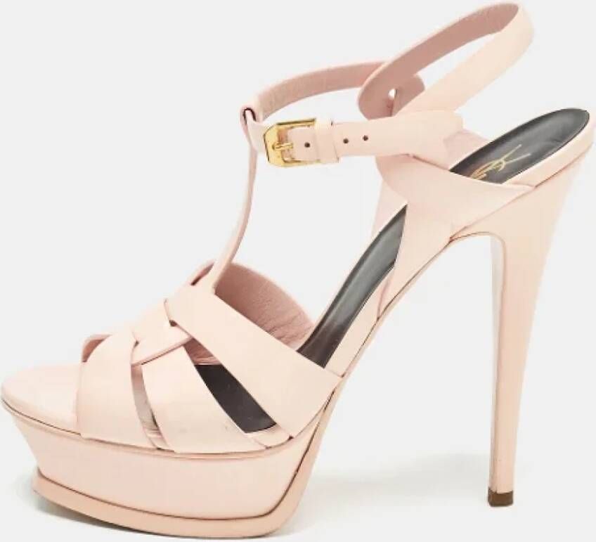 Yves Saint Laurent Vintage Pre-owned Leather sandals Pink Dames