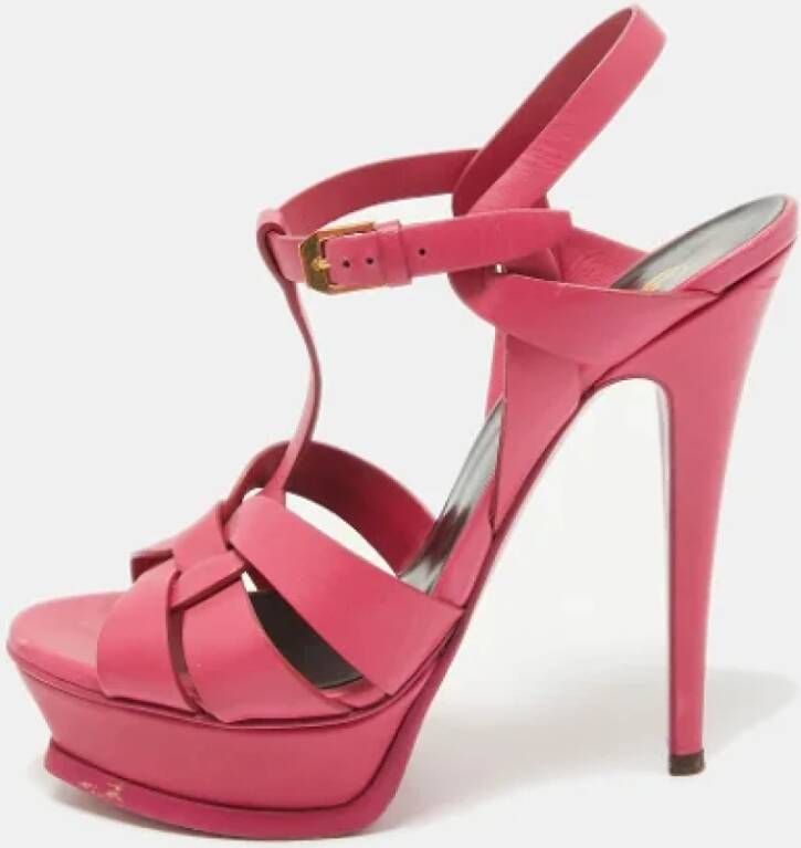 Yves Saint Laurent Vintage Pre-owned Leather sandals Pink Dames