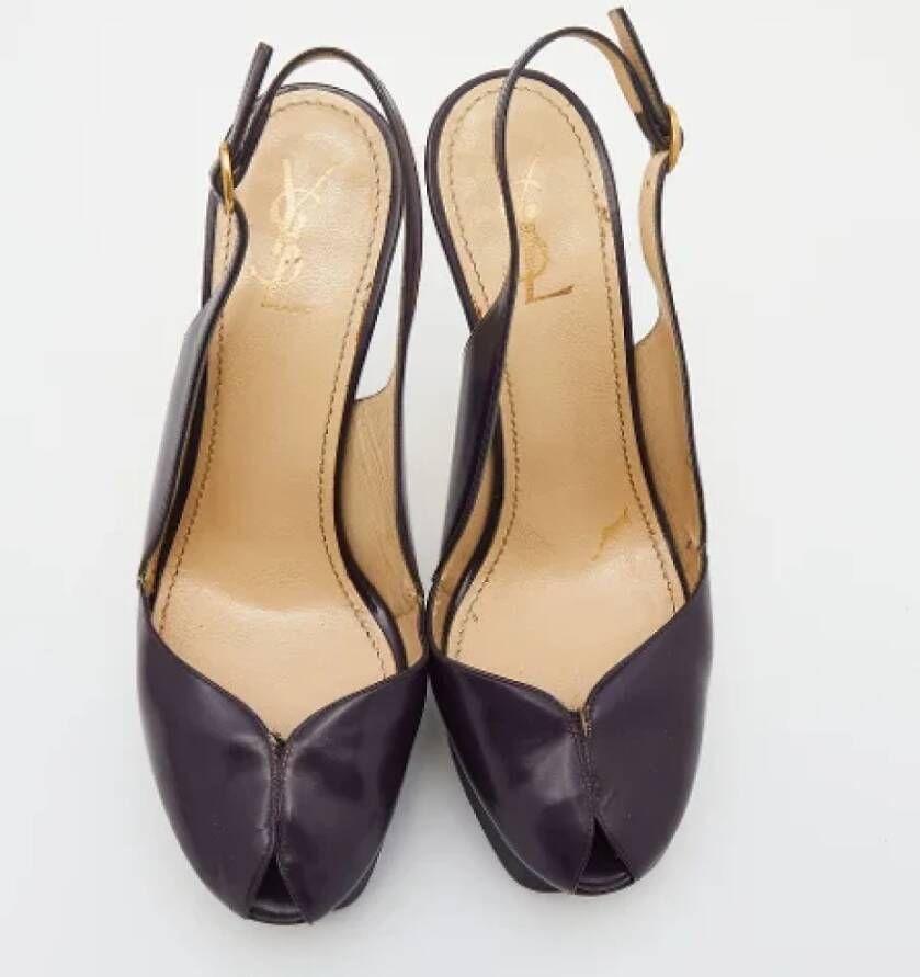 Yves Saint Laurent Vintage Pre-owned Leather sandals Purple Dames