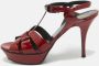 Yves Saint Laurent Vintage Pre-owned Leather sandals Red Dames - Thumbnail 2