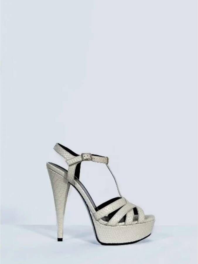 Yves Saint Laurent Vintage Pre-owned Leather sandals White Dames