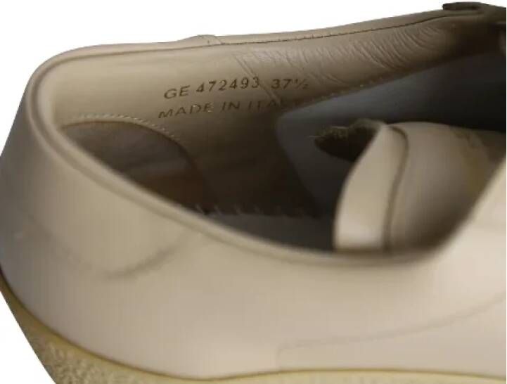 Yves Saint Laurent Vintage Pre-owned Leather sneakers Beige Dames