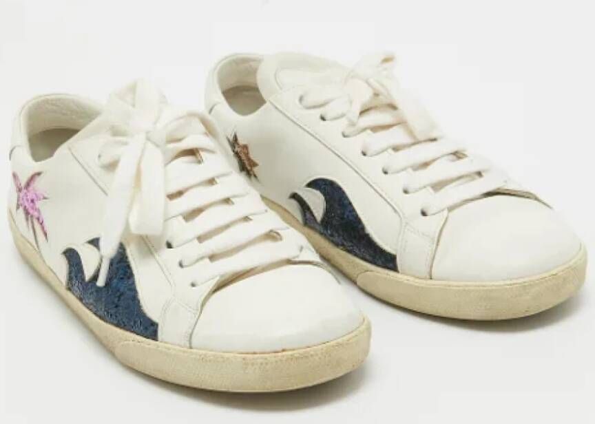 Yves Saint Laurent Vintage Pre-owned Leather sneakers White Dames