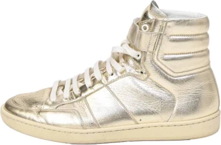 Yves Saint Laurent Vintage Pre-owned Leather sneakers Yellow Heren