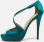 Yves Saint Laurent Vintage Pre-owned Satin sandals Green Dames - Thumbnail 2