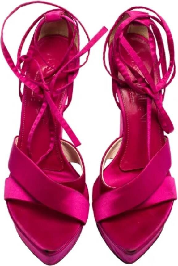 Yves Saint Laurent Vintage Pre-owned Satin sandals Pink Dames