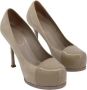 Yves Saint Laurent Vintage Pre-owned Suede heels Beige Dames - Thumbnail 4