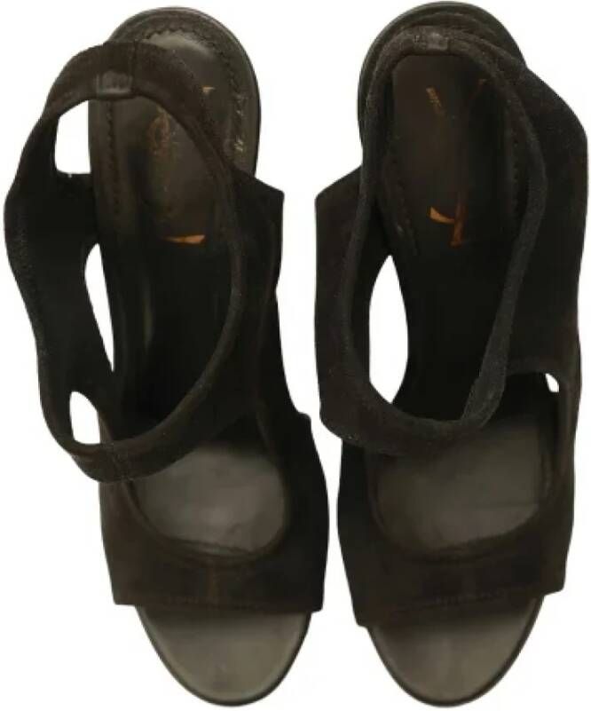 Yves Saint Laurent Vintage Pre-owned Suede heels Black Dames